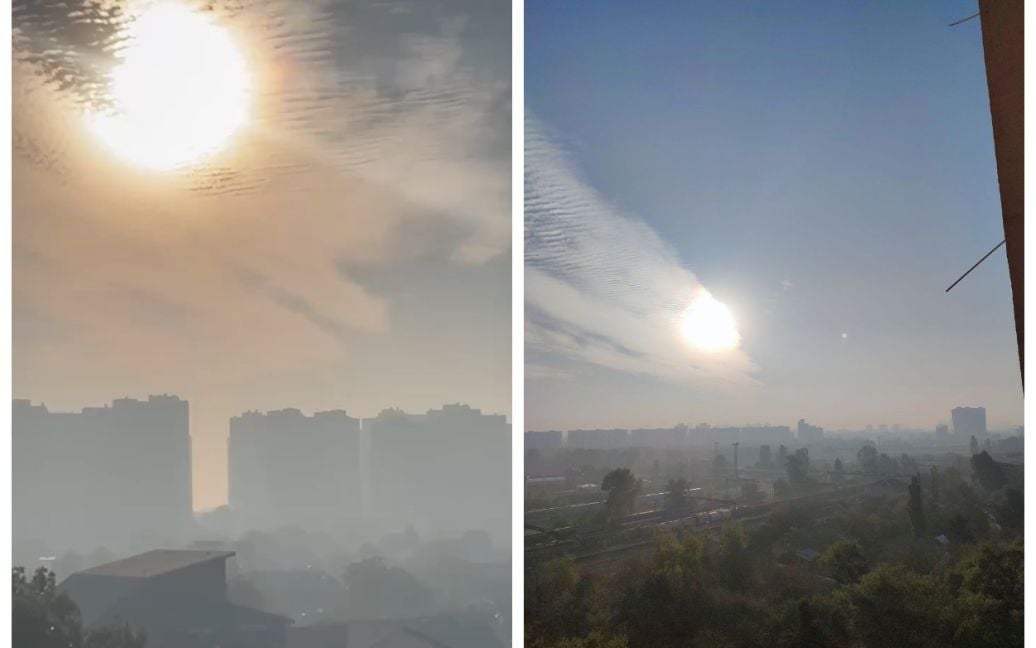 Smog enveloped the capital of Ukraine